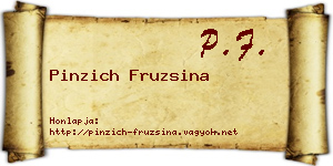 Pinzich Fruzsina névjegykártya